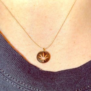 Gold plated weed 🍃 necklace 😍